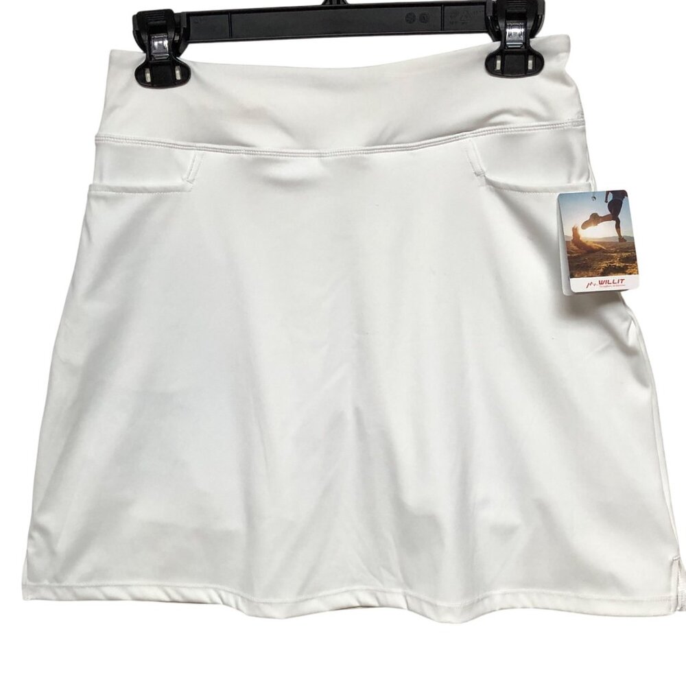 Willit Womens White Athletic Skort With Built-In Shorts- Size M NWT‎